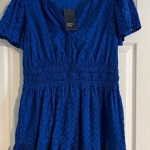 Crown & Ivy Blue Eyelet Dress